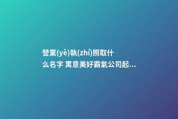 營業(yè)執(zhí)照取什么名字 寓意美好霸氣公司起名,起名之家-第1張-公司起名-玄機派